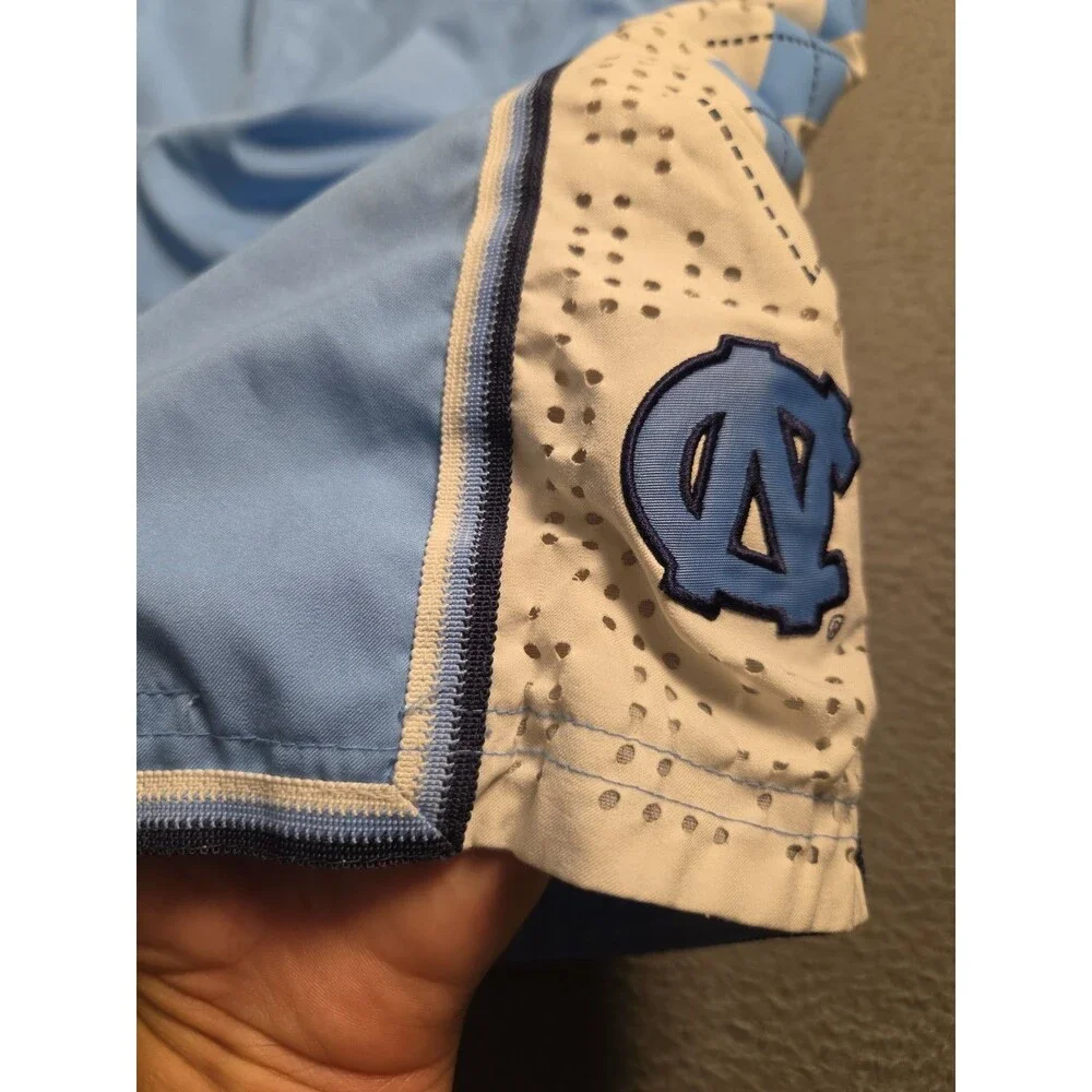 Vintage Nike Jordan UNC Tar Heels Basketball Shorts Medium Blue Argyle Stitched